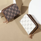 Vintage Zippered Card Holder Wallet for Women, Secure Multi-Card Slots, Fashionable Faux Leather with Coin Purse