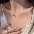 Butterfly Color Change Pendant Necklace With Stainless Steel Chain