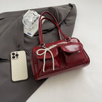 New Simple Leisure Pillow Bag, Korean Edition Fashionable Underarm Bow Bag, Trendy Versatile Shoulder Bag for Women
