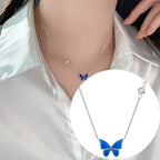 Butterfly Color Change Pendant Necklace With Stainless Steel Chain