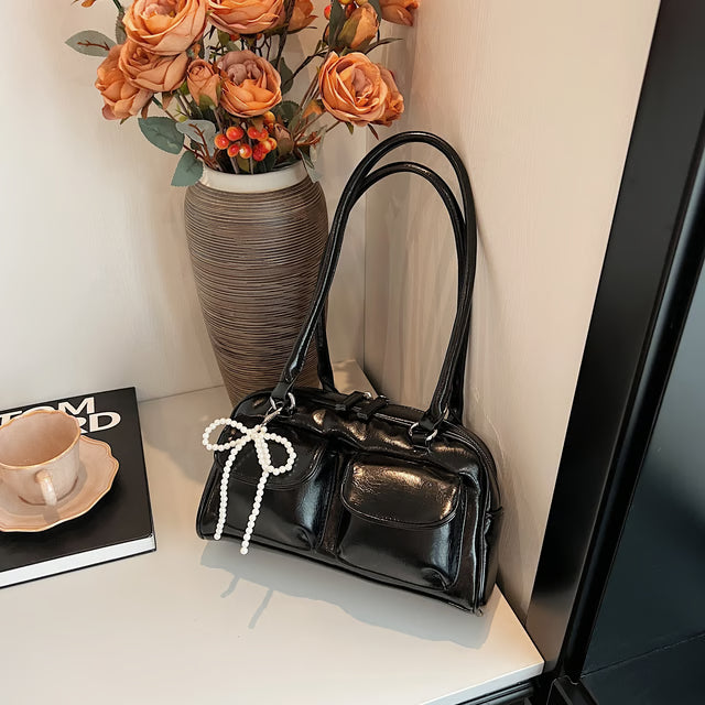 New Simple Leisure Pillow Bag, Korean Edition Fashionable Underarm Bow Bag, Trendy Versatile Shoulder Bag for Women