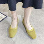 Breathable Mesh Fashion Flats for Women, Spring Summer Flat Shoes with Square Toe & Soft Sole