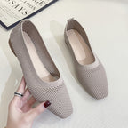 Breathable Mesh Fashion Flats for Women, Spring Summer Flat Shoes with Square Toe & Soft Sole