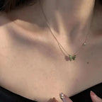 Butterfly Color Change Pendant Necklace With Stainless Steel Chain